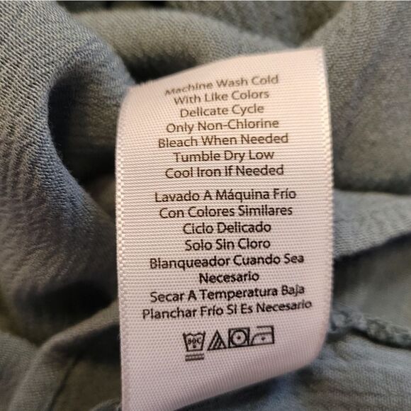 Frye Dessert Blue Button Front Midi Dress Sleeveless Women's Size XS - Picture 11 of 13